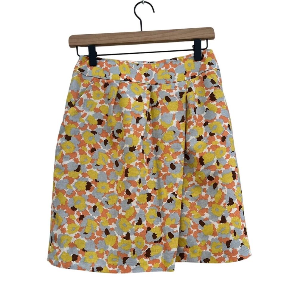 Rope Picnic Floral Lined Mini Skirt, Retro 70s Colors, A Line,‎ Japan Sz 38 (XS)